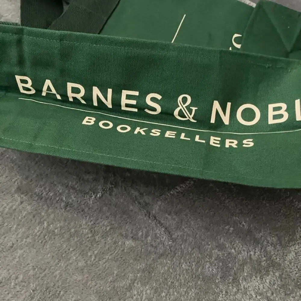 Barnes & Noble A Bag of Books Green Canvas Tote Bag